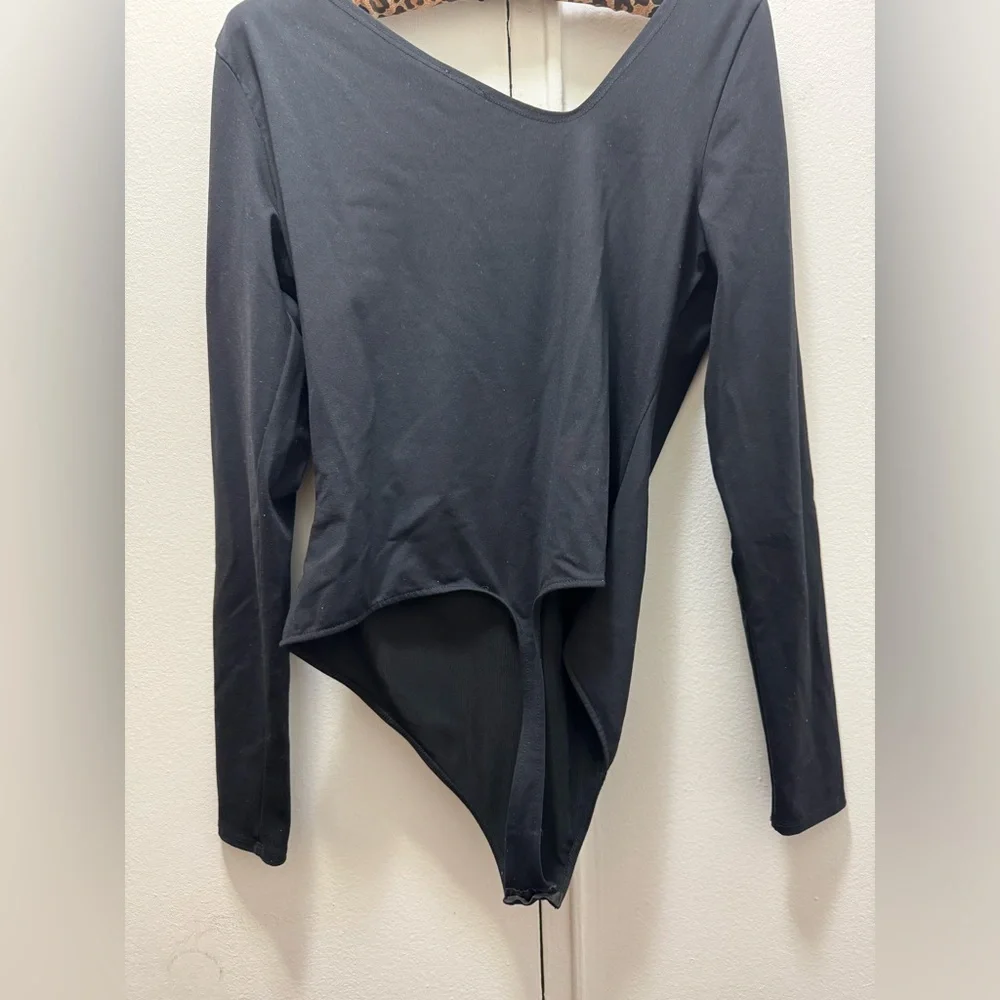 Revolve Free People Abbie Thong Bodysuit, Black, Women's Large